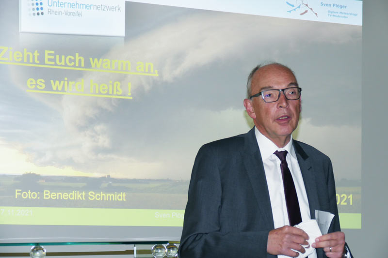 Wetterfachmann Sven Plöger beim Kamingespräch<br>Rhein-Voreifel-Unternehmernetzwerk diskutiert Klimawandel